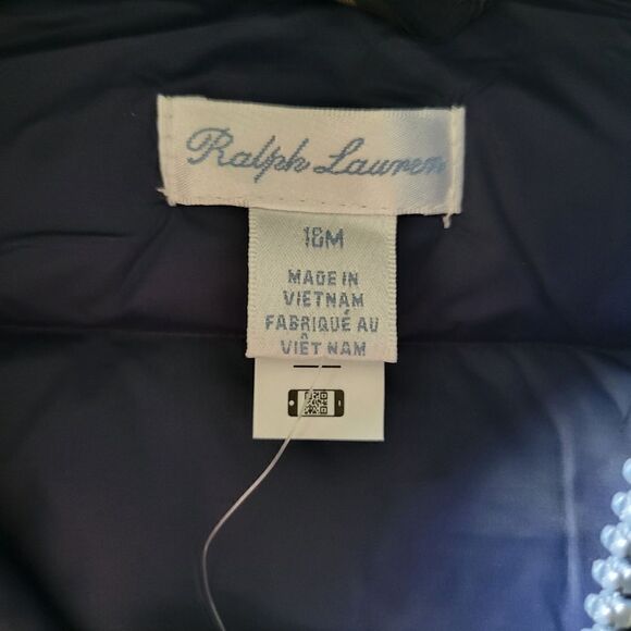 New Polo Bear Ralph Lauren Boy Water Repellent Navy Down Hood Pony Jacket - Picture 12 of 16